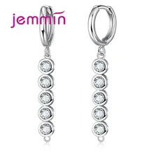 Jemmin Jemmin Unique Design A Line Cubic Zirconia Stone 925 Sterling Silver Dangle Women Earrings Accessory