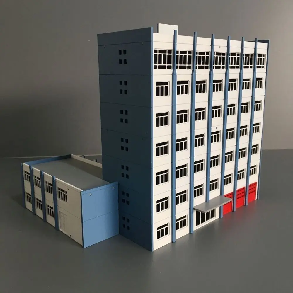 

N Scale 1:160 Outland Building Hospital Model Hospital 7-Story White Building Sand Table Models