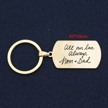 

Fashion Jewelry Engraved All Own Love Alway Mom Dad Keychain For Mother Father Parents Gift Charm Hand Stamped Key Ring