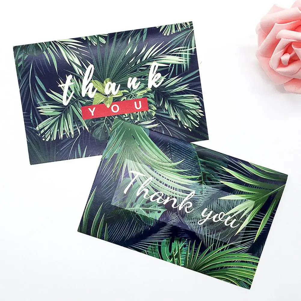  HOT 48PCS Thank You Greeting Card Leaves Thanks Card Thanksgiving Card With Envelopes Wedding Invit - 32909830327