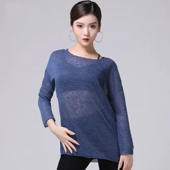

Latin Shirt Ladies Blue Loose Long Sleeves Ballroom Rumba Cha Cha Samba Dancing Top Women Practice Dancewear Clothes DNV11667