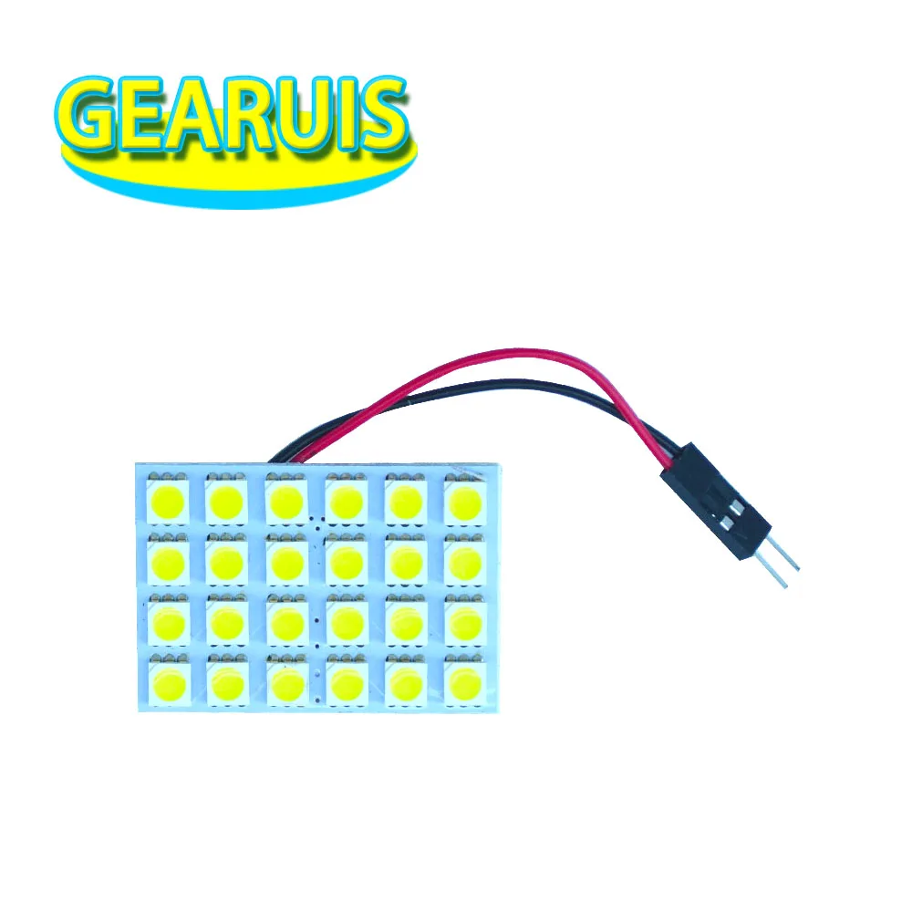 

100set 24V Truck Panel dome light 24 SMD 5050 Car Interior panel reading Auto with t10 ba9s festoon 2 adapter light 24V