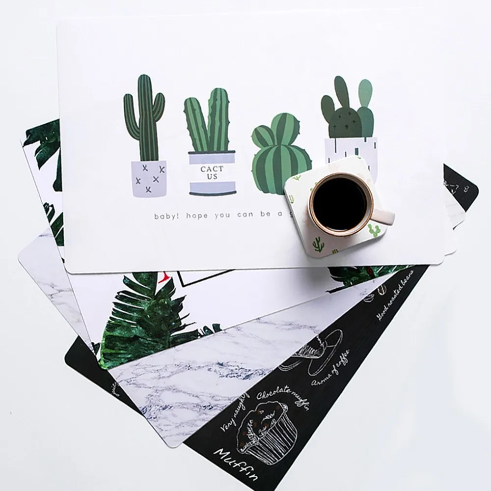 

Mats Table Dining Non Slip Place Washable Insulation Pad Set Dining Table Placemat Coaster Kitchen Accessories Mat Cup Bar Mug