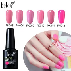 Belen 10 мл розовый цвет серии гель лак для ногтей Дизайн ногтей УФ лак гель лак Отмачивание лака Полупостоянный однородного цвета для ногтей