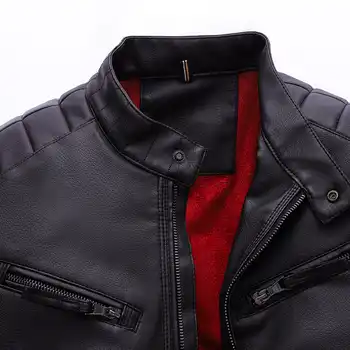 BOLUBAO Fashion Brand Men Leather Jacket Mens Plus Velvet Thick Warm Leather Jackets Men Motorcycle PU Leather Jackets