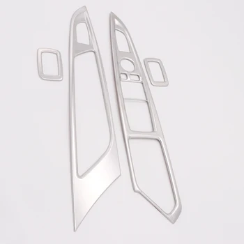 

Left Hand Drive! For BMW X5 F15 2014 2015 2016 2017 Stainless Steel Interior Door Armrest Window Switch Button Cover Trim 4pcs