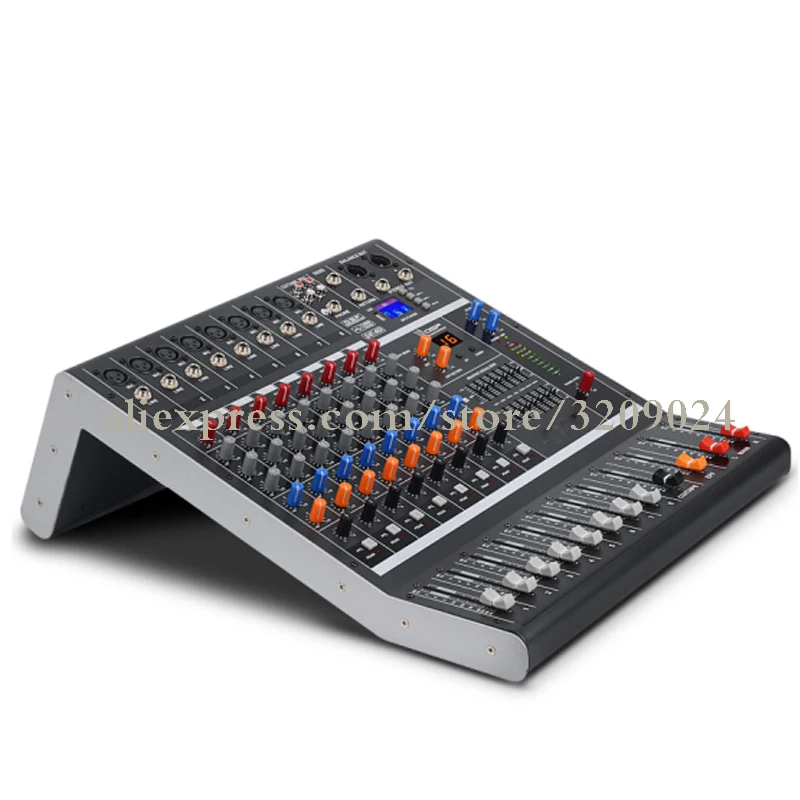 US $323.00 8 Channel Pure Mixer Stage Performance Conference Audio Bluetooth USB Reverb Tuner Balance Wedding Live Microphone Equipment