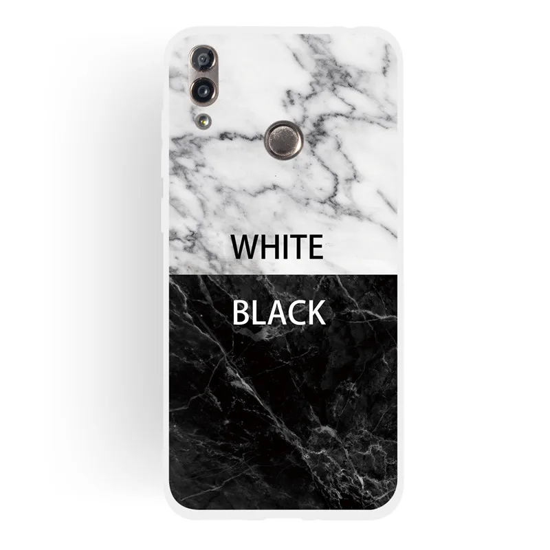 

Frosted Cover For Huawei Honor 8C Case Soft TPU matting Marble pattern covering Mobile Phone Cases