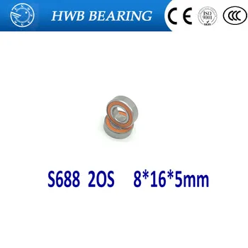 

Free shipping 10PCS 8x16x5 S688-2RS Stainless steel hybrid ceramic ball bearing S688 2OS CB ABEC7 S688C 2OS