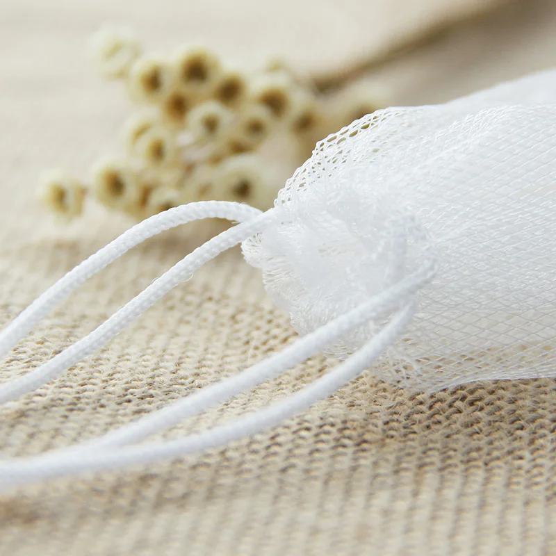 Soap storage mesh bag Easy foaming facial body cleaning Soap blister net double-layer net bag 10pcs/lot