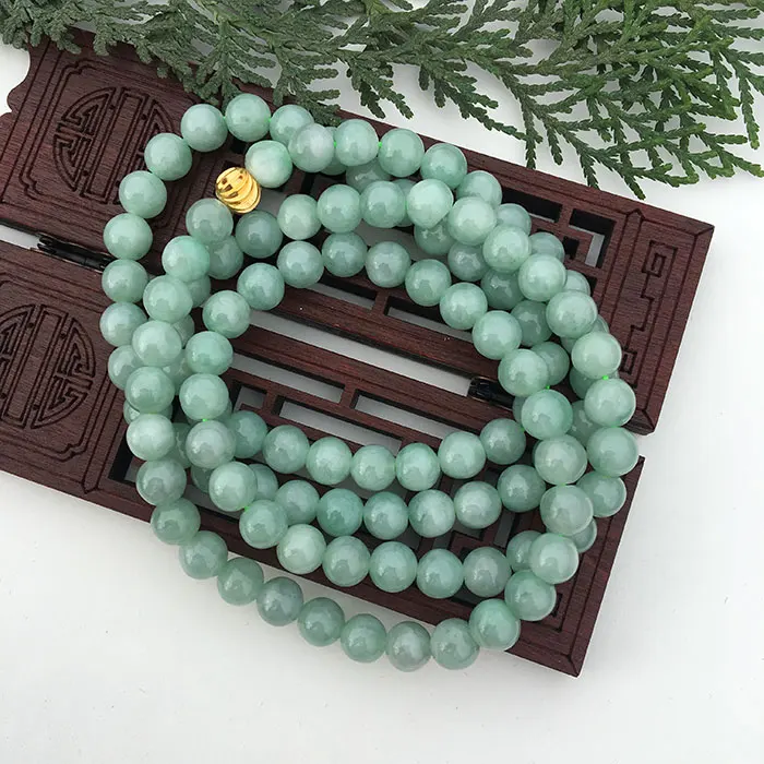 

yu Pearl Chain Bean 8mm Men and Women Necklace Bracelet Sweater Chain Flower Pendant Chain Natural A Goods /