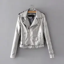 Черная байкерская куртка из искусственной кожи, Женская куртка-бомбер, мотоциклетная Байкерская верхняя одежда, пальто с поясом, осень, женская кожаная куртка, пальто