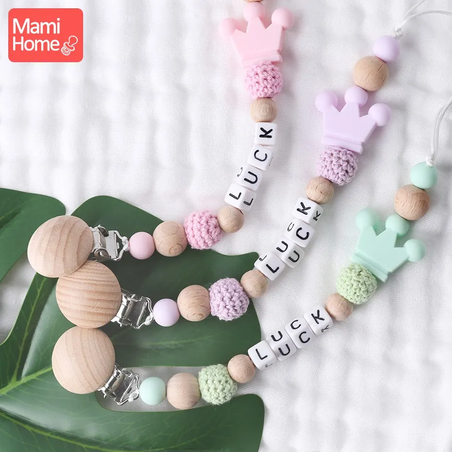 mamihome 1pc Baby Teether Silicone Chain Personalized Pacifier Silicone Crown For Pacifier Clip Teether For Teeth Baby Teether