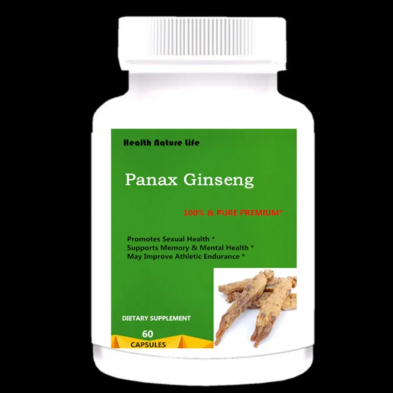 Красный корейский женьшень Panax(500 мг Максимальная прочность) 60 капсул экстракт корня комплекс, высокая эффективность гинзенозидов для женщин и мужчин - Цвет: 1 bottle