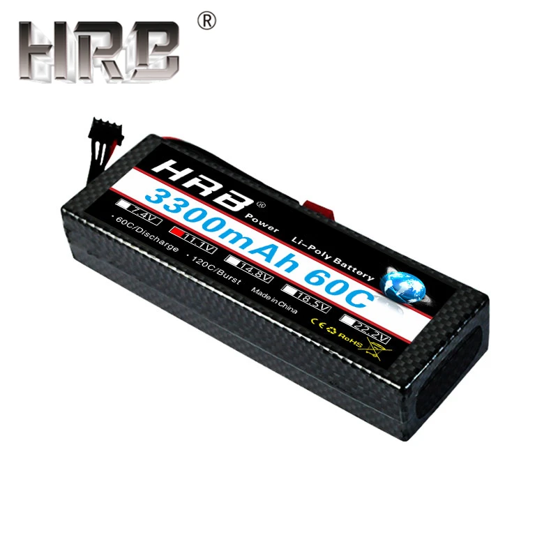 HRB 3300mah жесткий чехол Lipo аккумулятор 2S 7,4 V 3S 11,1 V 4S 14,8 V 5S 18,5 V 6S 22,2 V 60C T Deans жесткий чехол RC самолет грузовик запчасти для автомобилей