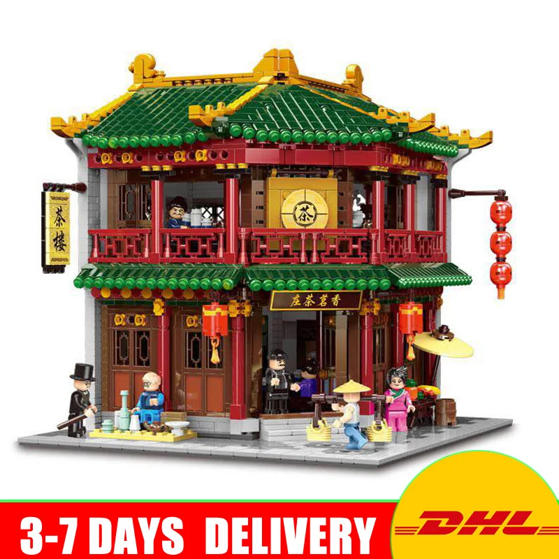 

XINGBAO New 01021 3033Pcs The Toon Tea House Chinese Model Building Set Blocks Bricks Kids Christmas Gifts Toys for Children