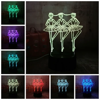 

NEW Swan Lake Ballet Dancer 3D RGB LED Night Lights Touch Remote Control Desk Lamp Romantic Christmas toys Room Bar Decortion