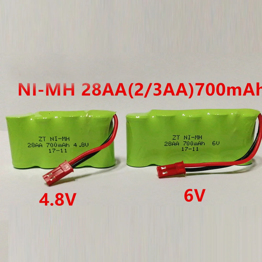

Soravess 1PCS 28AA Rechargeable Battery Pack 2/3AA 4.8V&6V 700mAh Power Style Batteries Cell For RC toys Ship Model
