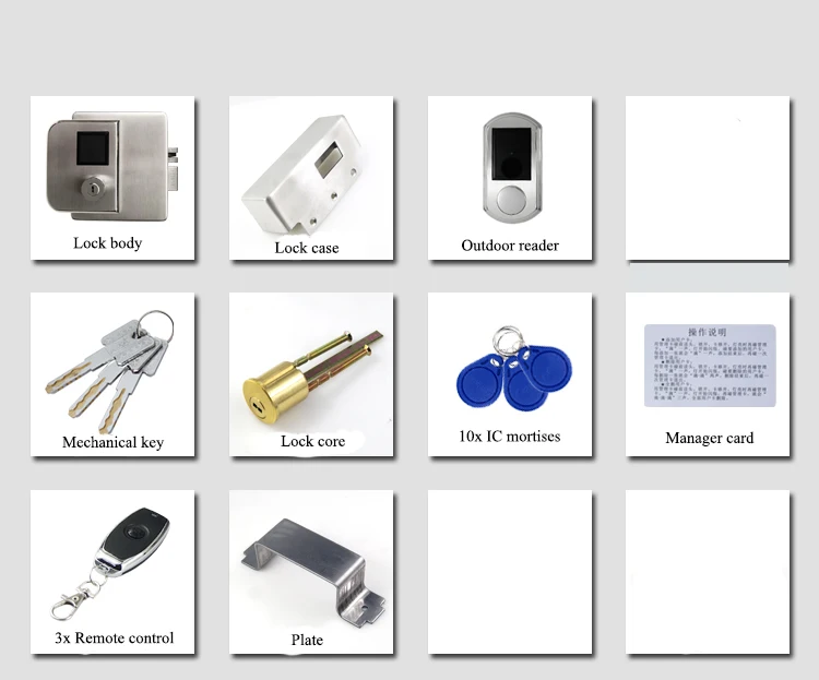 Беспроводной водонепроницаемый дверной замок с дистанционным управлением, открытый Электрический дверной замок с поддержкой IC RFID считыватель отпечатков пальцев(опционально - Цвет: Kit 6