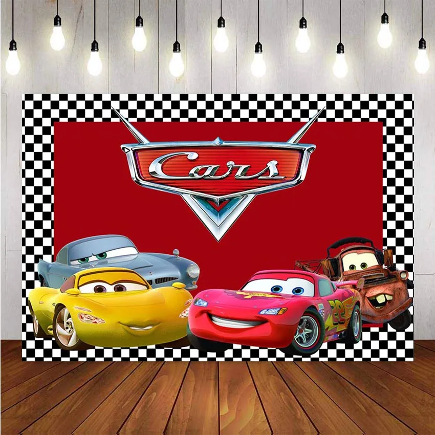 

Photography Background Boys Birthday Party Red Cartoon Movie Characters Cars Decor Photocall Backdrop Photo Studio Banner