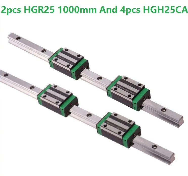 

2pcs Linear Guide Rail HGR25 -L 1000MM And 4pcs HGH25CA Linear Narrow Sliding Blocks CNC Router Parts