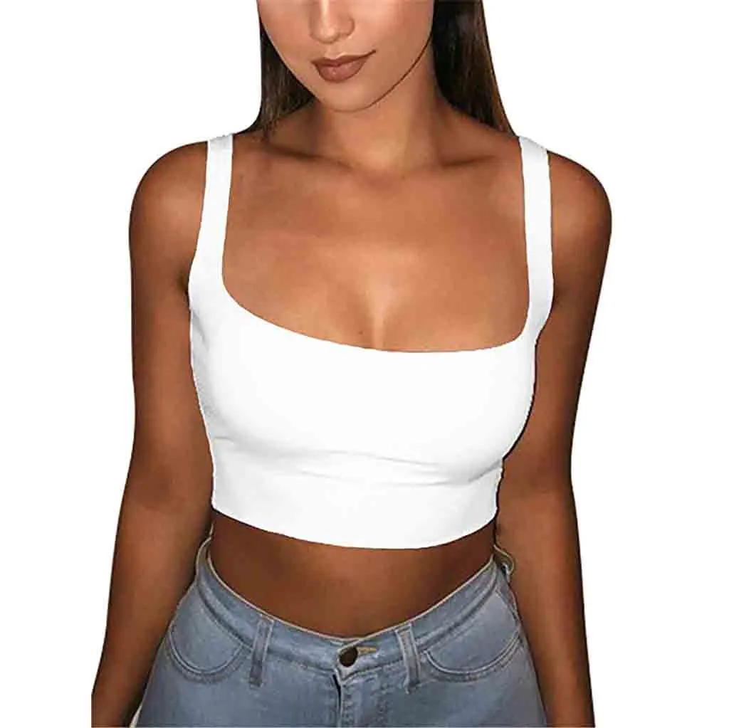 

Crop Top Women Summer Sexy Solid Sleeveless Overlap Cross Sling Crop Tank Top Sheath Stretch Soft Daily Casual Flared Beach Vest