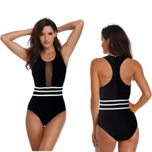 Летние спортивные стиль одна деталь купальники сплошной Женский купальник лоскутное сетки Корректирующие боди для женщин Монокини пляжные ванный комплект Femme