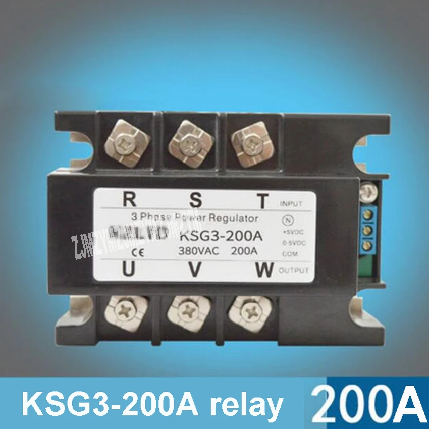 

KSG3-200A Three-phase Solid State Relay Voltage Regulator Module 200A 4-20mA 0-5V to 380V AC Solid State Relay Power Regulator