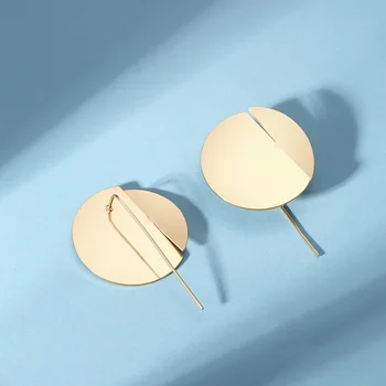 

The Most Beautiful Half-Circle Disc and Semi Stud Earrings in Gold Tone Unique Stainless Steel Earing for Your Holiday