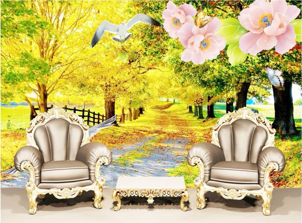 Custom mural photo 3d wallpaper Outdoor autumn scenery ...