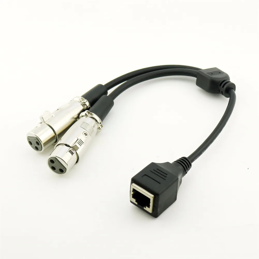1 шт. RJ45 гнездовой разъем для Dual XLR 3 Pin Женский сетевой адаптер короткий Разъем