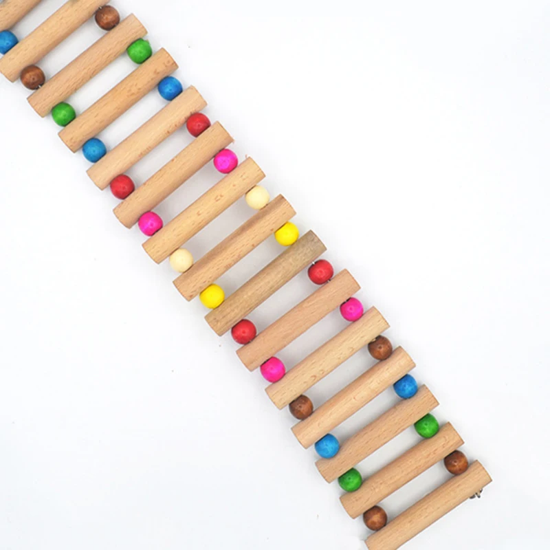 

12/18/30cm Wooden Hanging Parrot Ladder Swing For Bird Rat Hamster Climb 1pc Animal Bridge Pet Playground Toys