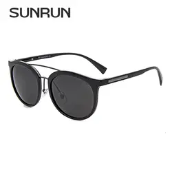 SUNRUN Винтаж круглый поляризованные очки Для женщин Мода TR90 рамка солнцезащитные очки двойной мост очки для мужчин Для Женщин 18018