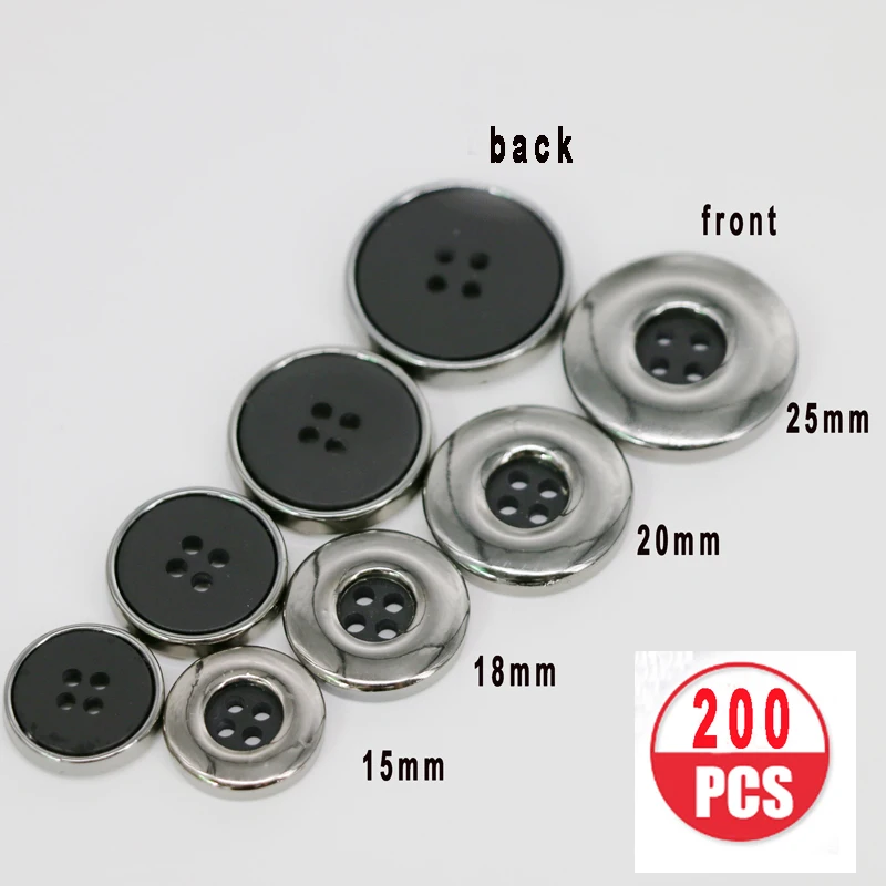 

200 pcs/lot black glittering 4-holes resin buttons handmade accessories decoration for clothing suits overcoat wind coat