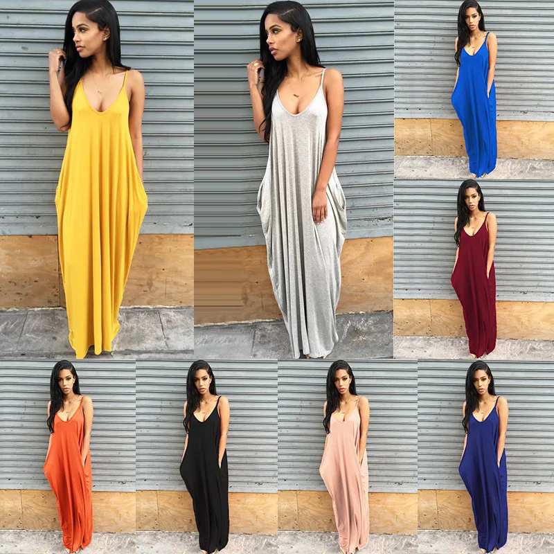 

2019 summner Beach dresses sexy irregular sling deep V low chest Beach Dress women dress