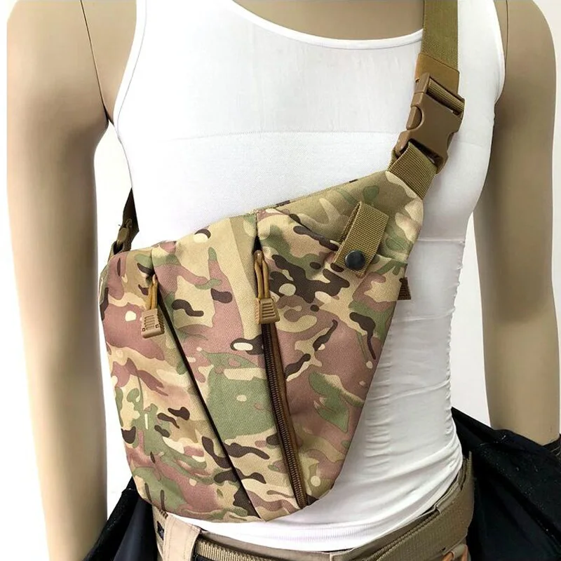 

Concealed Multifunctional Tactical Storage Gun Bag Holster Left Right Shoulder Bag Men's Chest Bag For Hunting Cycling Climbing
