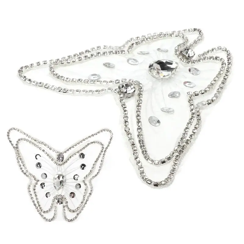 

Shoe Decoration Butterfly Mesh Translucent Charms Women High Heel Sandals Elegant Fashion Ornaments DIY Shoes Rhinestone Flower