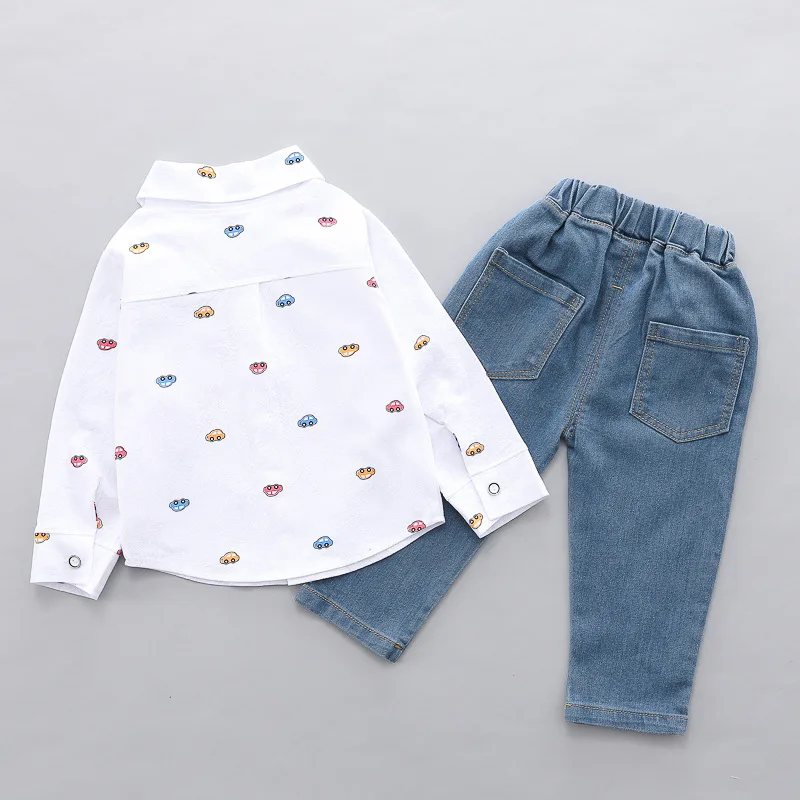 Ternos da Criança Conjuntos de Roupas Camisa do Carro Hylkidhuose Outono Bebê Meninos Roupas Infantil Bonito Calças Crianças Casuais Traje 2020 21 camisa do carro calças crianças casuais traje