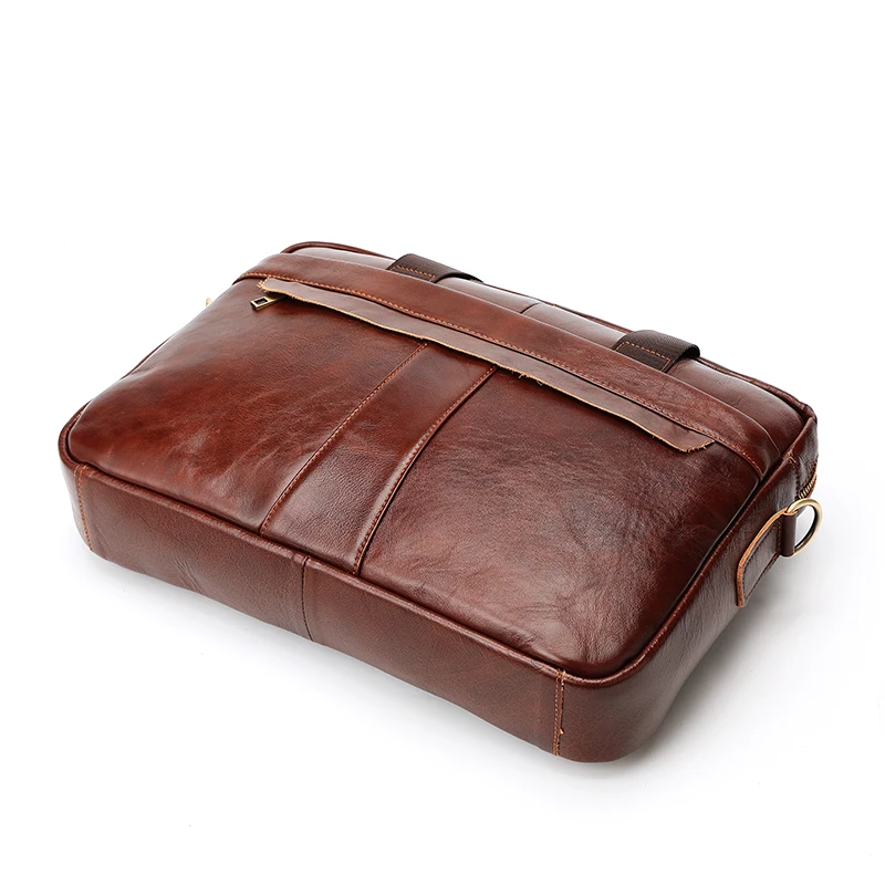 الرجال النفط الشمع جلد طبيعي حقيبة أعمال حقائب Crossbody أكياس الرجال السفر 15.6 محمول حقيبة كتف رسول حمل أكياس