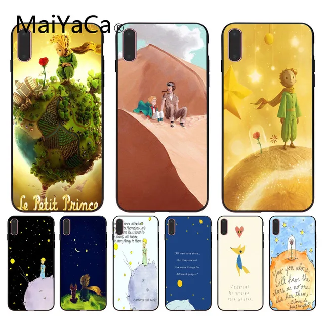 MaiYaCa Маленький принц сделай сам для iPhone 4 5C 5S 6S 7 8 Plus X XR XS MAX Samsung черный мягкий чехол