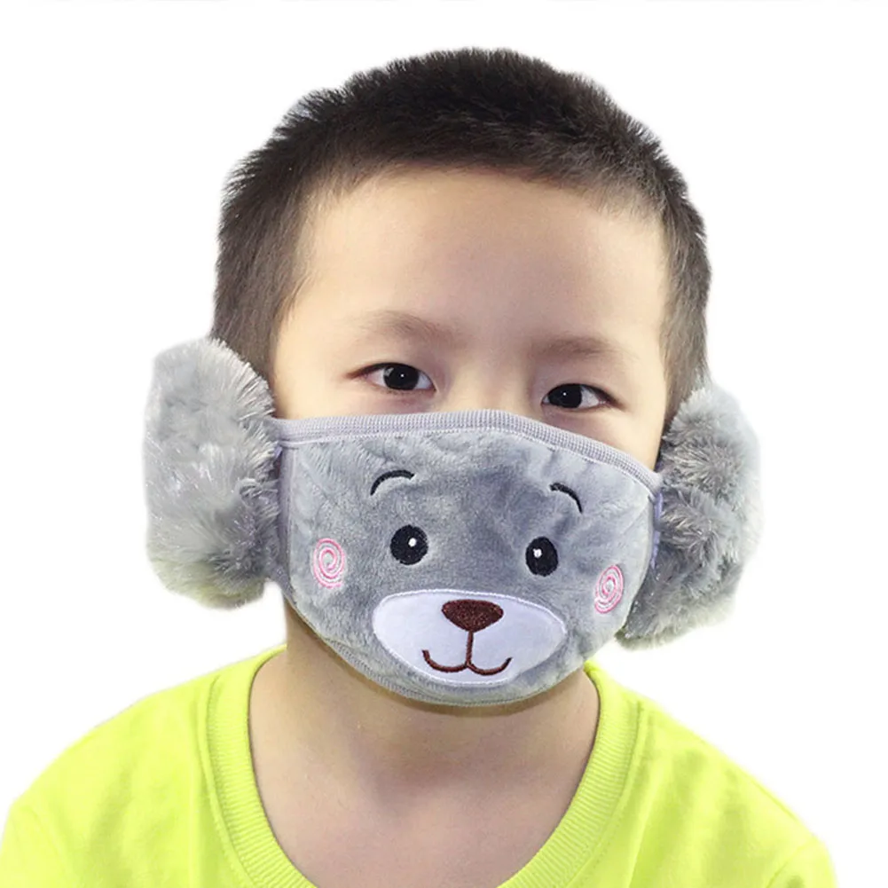 1 шт. Новая мода мультфильм пыли зимние маски уха ветрозащитный Теплый Лицо рот детей