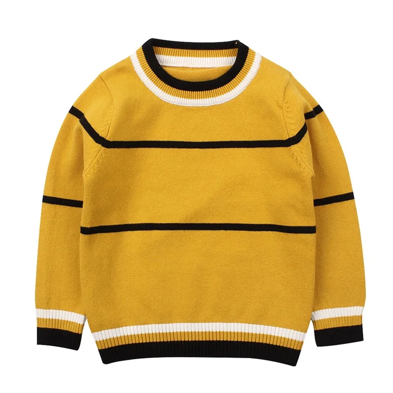 Casual Striped Baby Sweater For Boys Warm Knitted Baby Boys Sweater Long Sleeve O-Neck Kids Clothes Spring Autumn Boys Clothing (1)