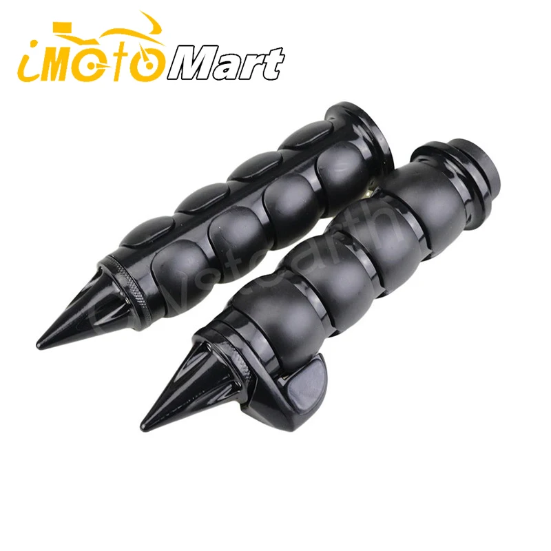 1" 25mm Motorcycle Spike Handlebar Hand Grips For Harley Honda Kawasaki