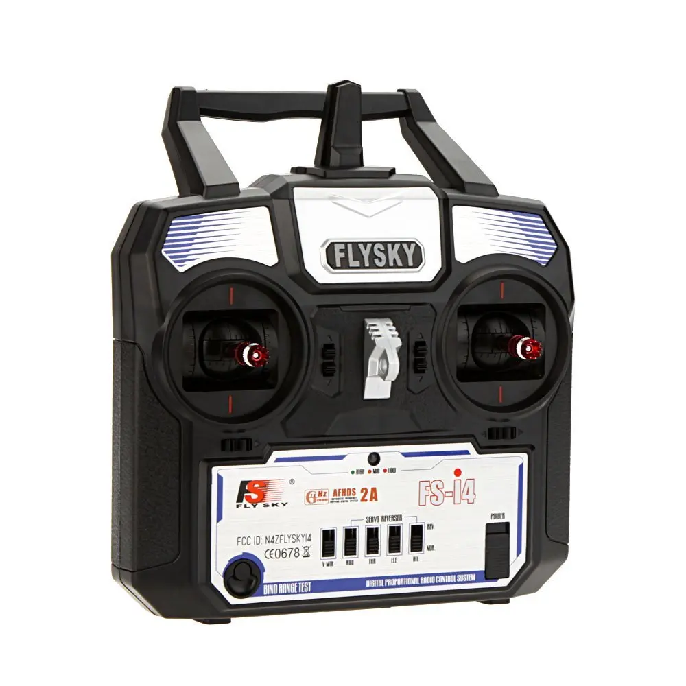 

Flysky FS-i4 AFHDS 2A 2.4GHz 4CH Radio System Transmitter for RC Helicopter Glider with FS-A6 Receiver