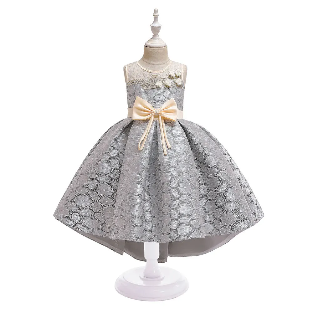 Летнее платье для девочек детская одежда платья в полоску для девочек костюмы в цветочек принцесса свадьба день рождения вечерние платье