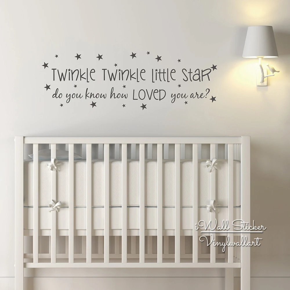 

Baby Nursery Quote Wall Sticker Twinkle Twinkle Little Star Quote Wall Decal Kids Room Wall Quotes DIY Cut Vinyl Q108