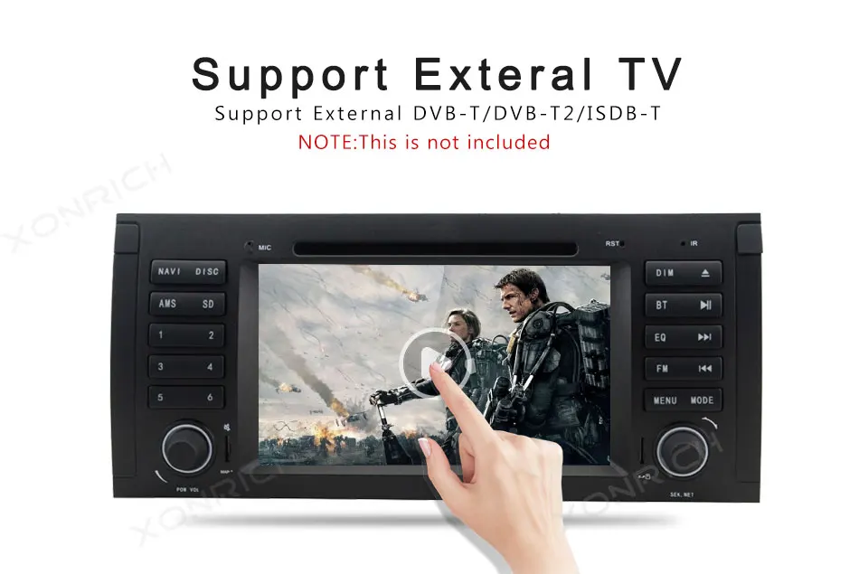 Best Xonrich AutoRadio 1 Din Android 8.1 Car DVD Player For BMW E39 BMW X5 E53 M5 2002-2007 GPS Navigation Head Unit Audio Wifi DAB+ 19
