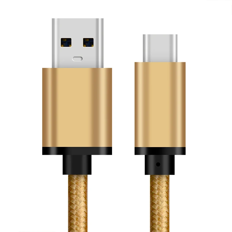 0,25 м короткий кабель USB C USB 3,1 type C to type A для usb type C Macbook pro xiaomi redmi note 7 QC3.0 60 Вт 3A зарядка - Color: nylon C-3.0 Gold