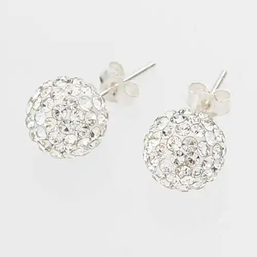 Un Par Pendientes Cierres 925 Plata Hematites Earrings Redondo A9U8