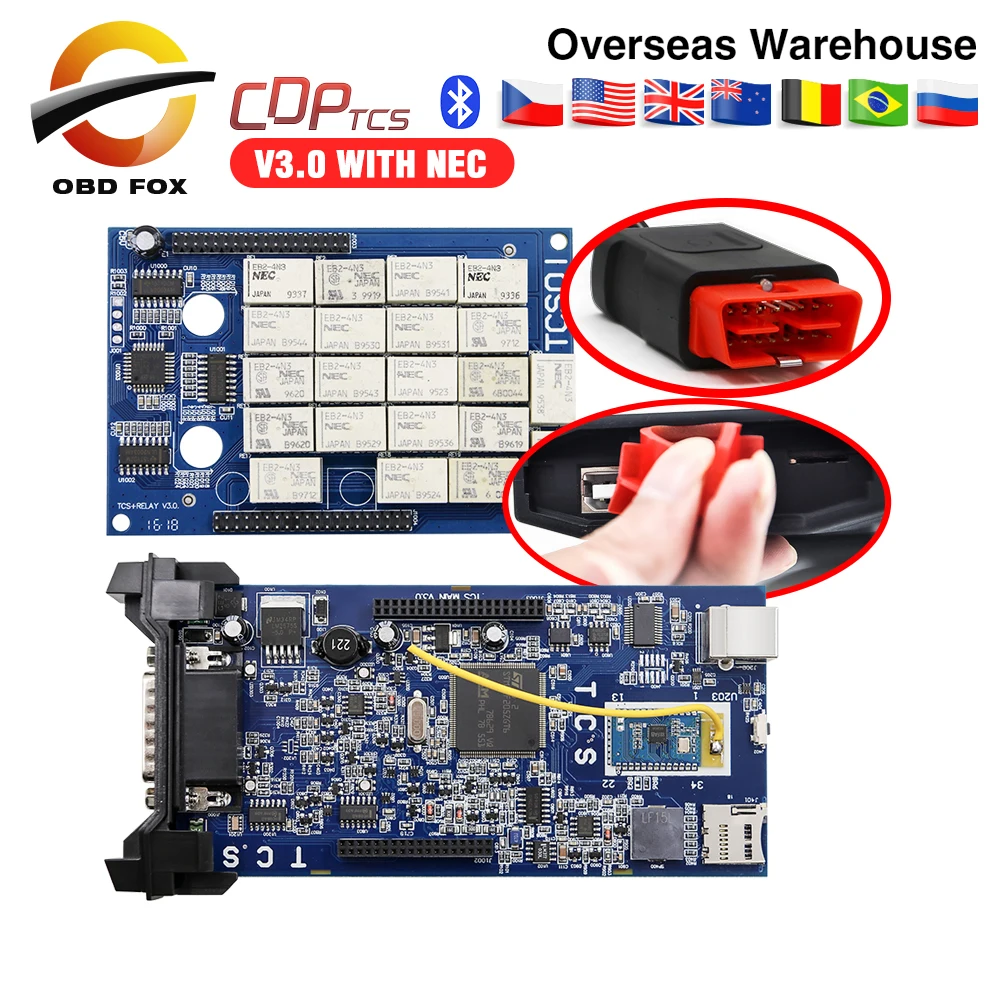 

V2015.R3 super cdp tcs pro multi-language obd2 diagnostic tool tcs with bluetooth for car truck Free shipping